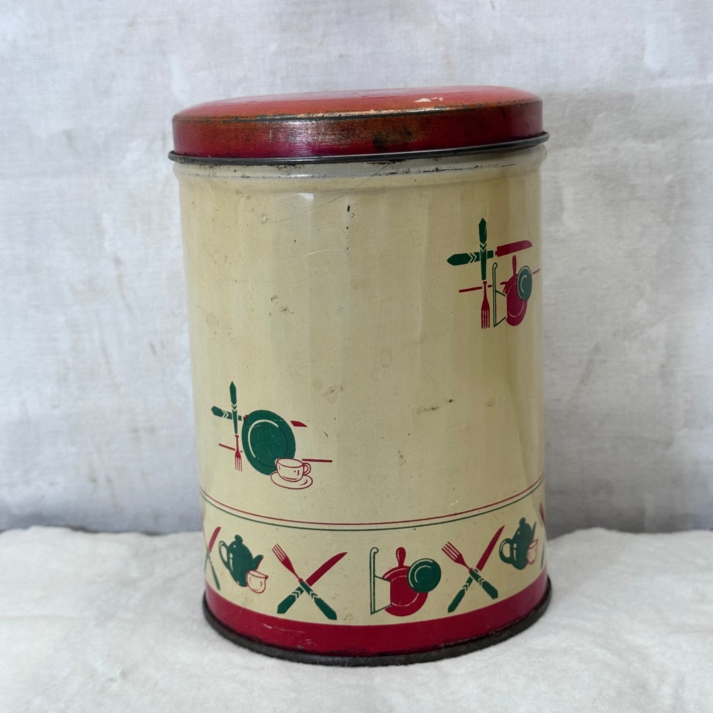 Christmas Kitchen Tin Canister Vintage #2060