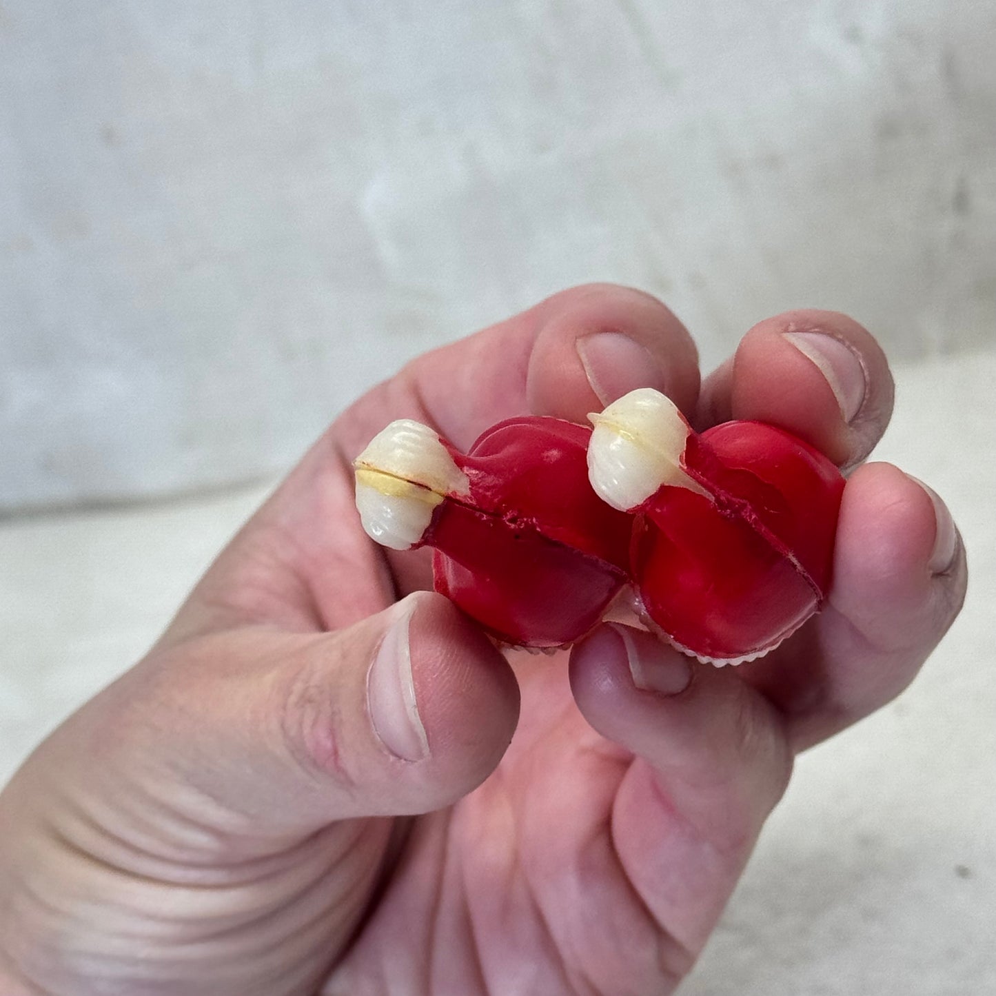 2 Santa Cake Toppers Vintage Plastic #2111