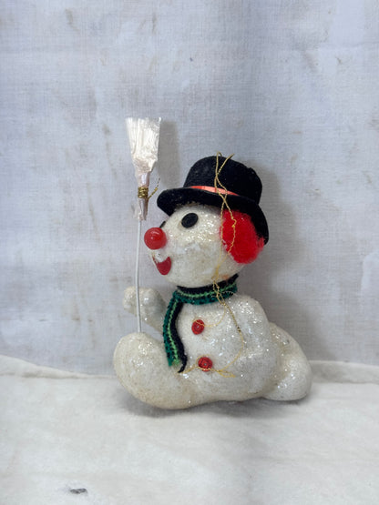 Christmas Snowman Sparkle Ornament Vintage #2007