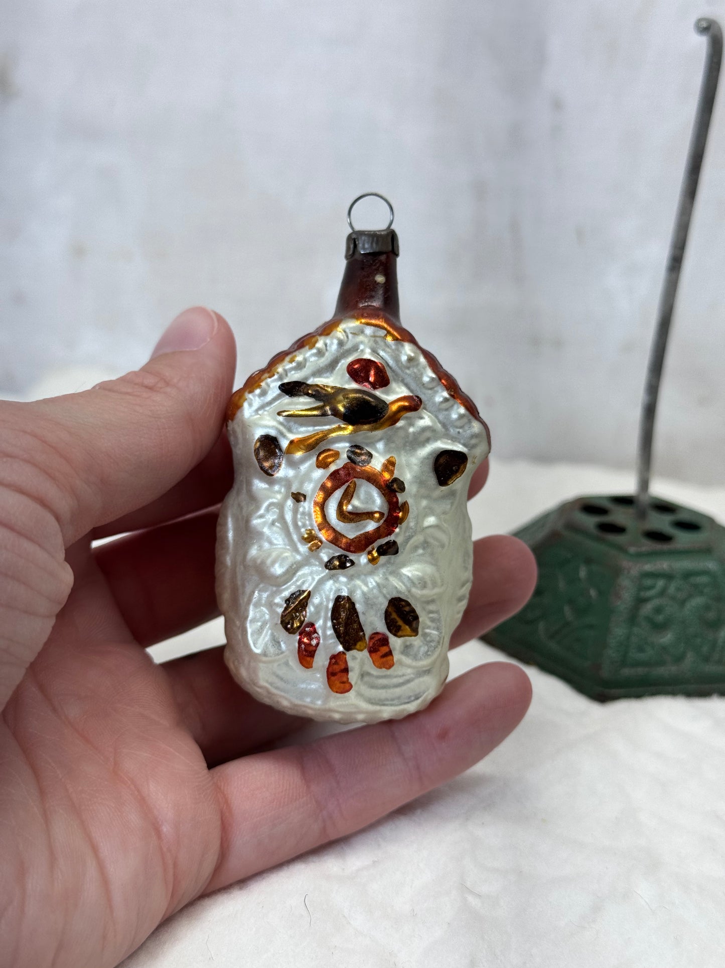 Vintage Antique German Christmas Ornament Cuckoo Clock #1796