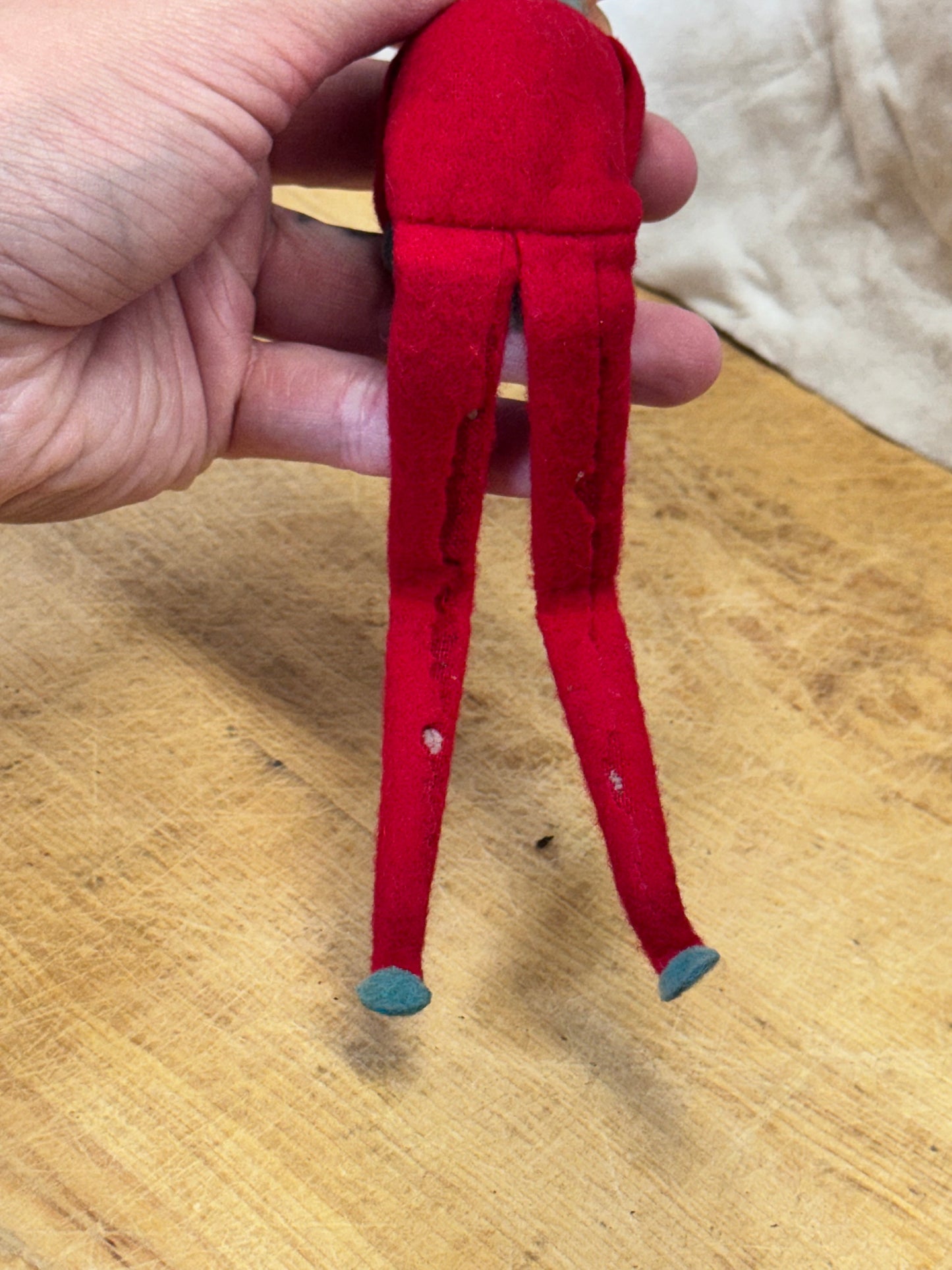 Japan Red Knee Hugger Elf Vintage #1707