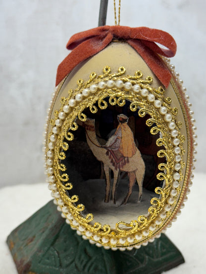 Egg Shell Craft Vintage Nativity Ornament #1790