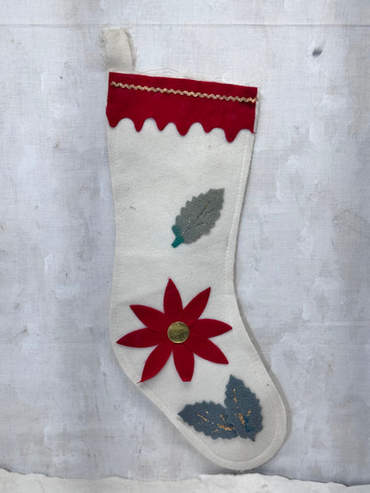 Japan White Christmas Stocking Vintage #1746