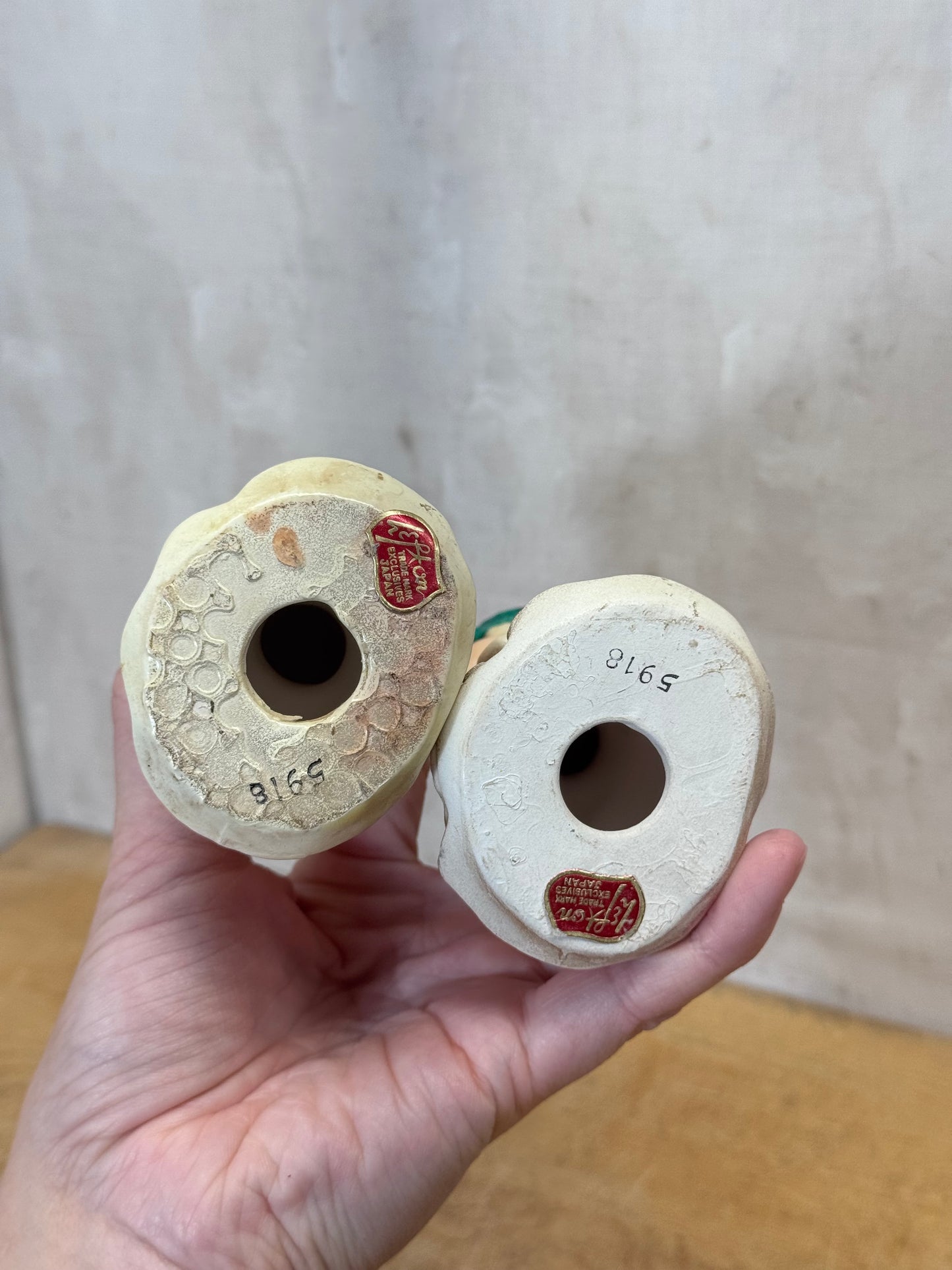 Lefton Candle Holder Angels #1716