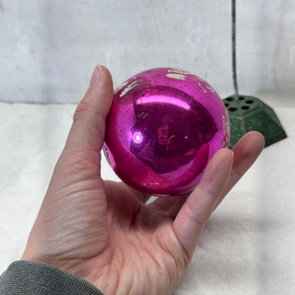 Pink Silent Night Glass Ornament Shiny Brite Vintage #2063