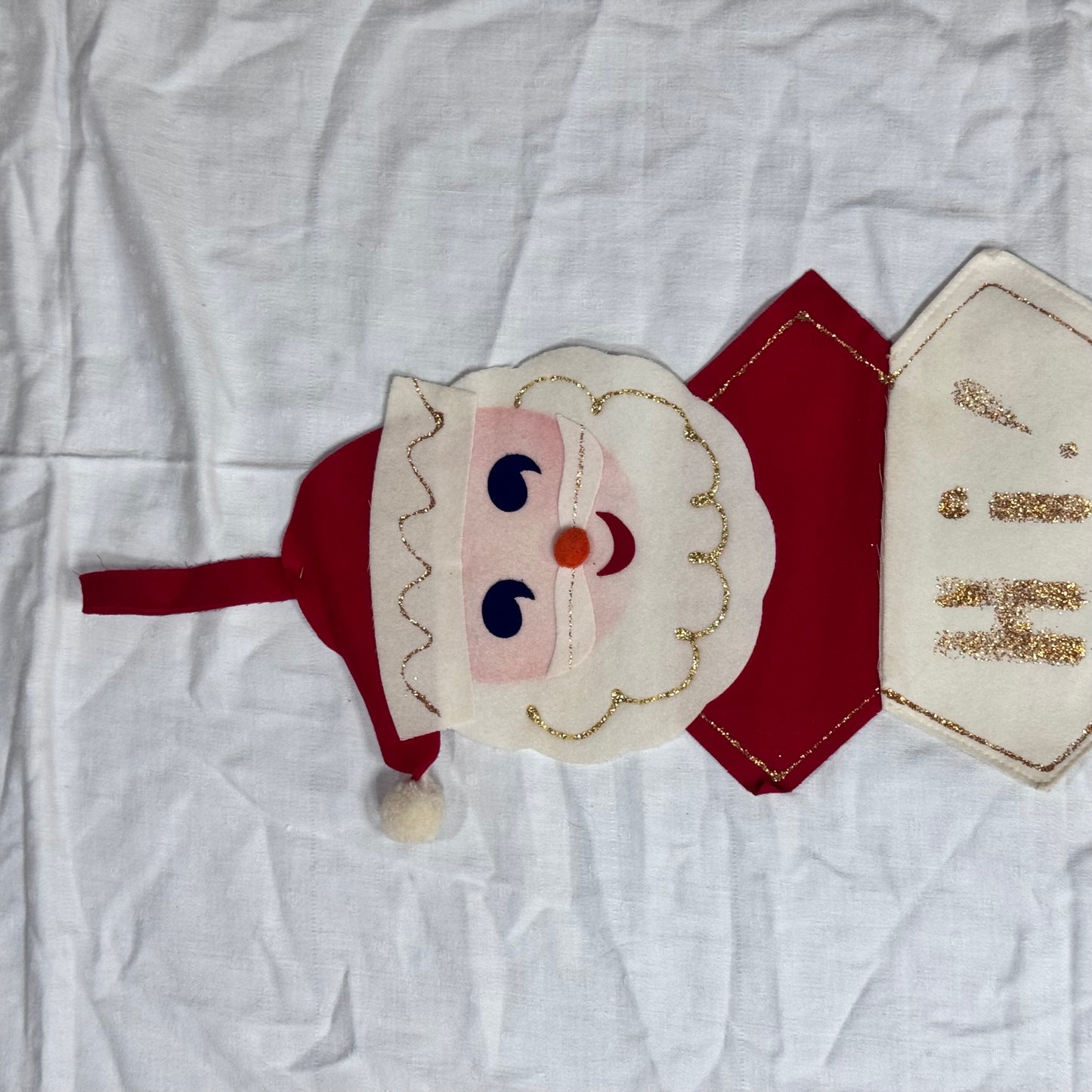 Santa Christmas Japan Fabric Card Holder Vintage #2189