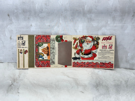 Santa Claus Mini Heavy Paper Cut-Out NOS Post Cereal Vtg #1885