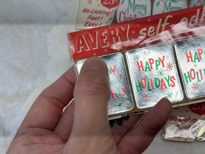 Avery Self Adhesive Christmas Stickers Seals Vintage NOS #2008