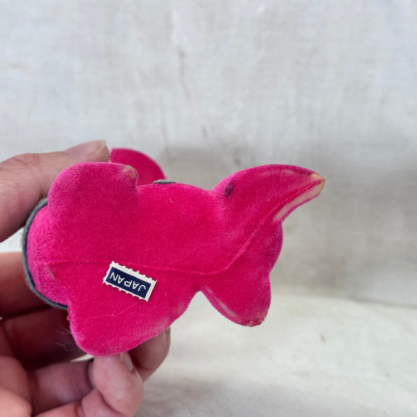 Pink Flocked Circus Seal Ornament Vintage Japan #2139