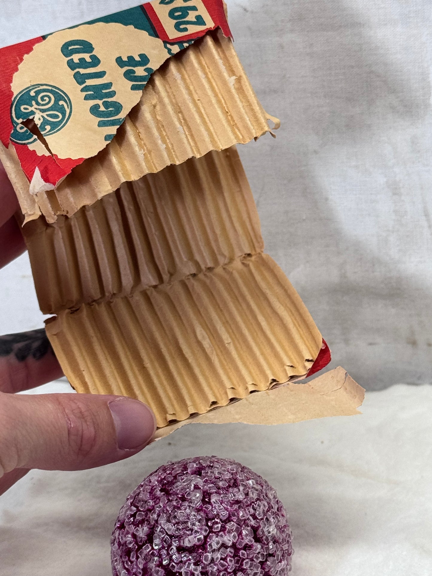 Purple Lighted Ice Lightbulb Vintage D30 120 Volt NOS #1876