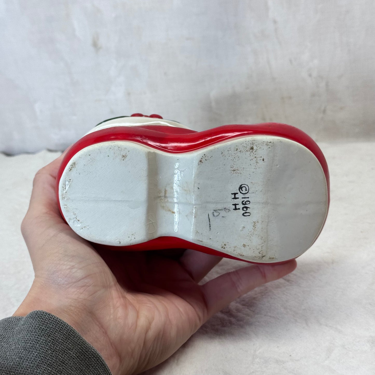 Holt Howard Santa Christmas Boot Vase Dish Vintage Japan 1960 Large #2055