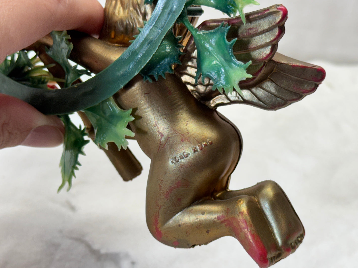 Plastic Wreath Christmas Angel Vintage #2082