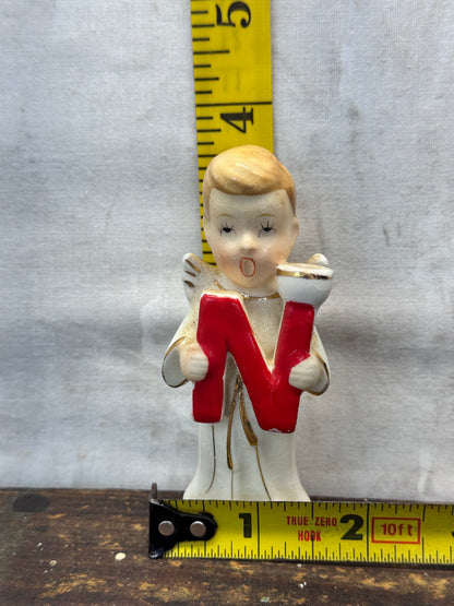Vintage Napco Christmas Angel Replacement Letter N #1679