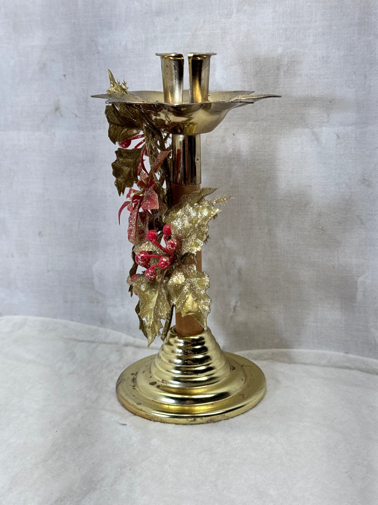 Christmas Candlestick Holder Vintage #1983