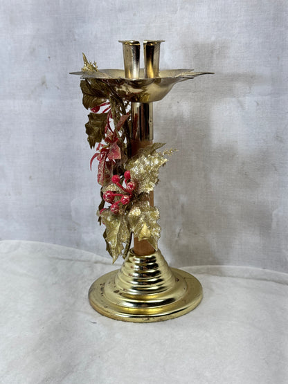 Christmas Candlestick Holder Vintage #1983