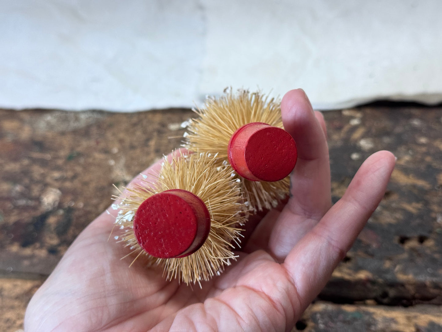 Three Bottle Brush Christmas Trees Vintage #1934