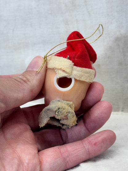 Vintage Felt Pixie Elf Head Ornament #1996