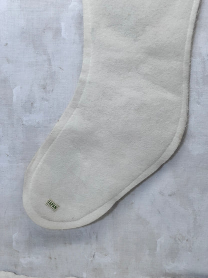 Japan White Christmas Stocking Vintage #1746