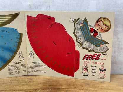 NOS Paper Christmas Cut-Outs Post Cereal Vtg #1628