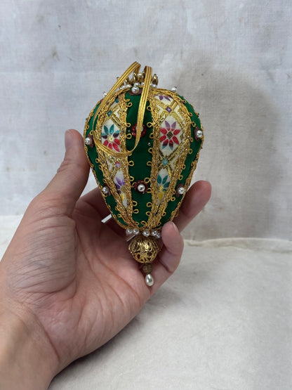 Christmas Push-Pin Tear Drop Fabric Ornament Vintage #2206