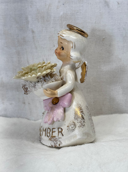 Lefton November Angel Figurine Topaz Vintage #1865