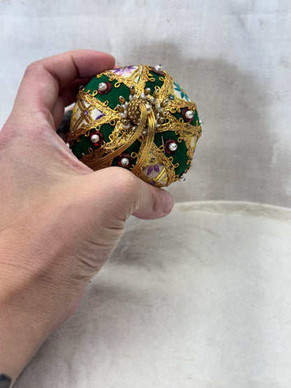 Christmas Push-Pin Tear Drop Fabric Ornament Vintage #2206