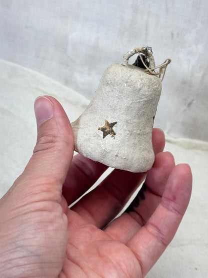 Paper-Mache Mini Glass Bead Bell Ornament Vintage #2000