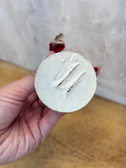 Vintage Putz Santa w Candle & missing Bell Japan #1681