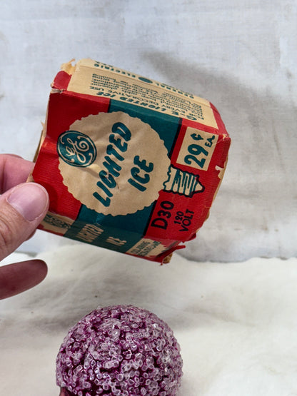 Purple Lighted Ice Lightbulb Vintage D30 120 Volt NOS #1876