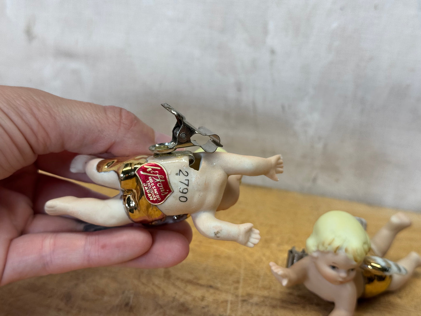 Lefton Japan Clip-On Tree Angels Ornaments #1720