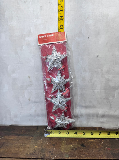 NOS Shiny Brite Plastic Star Ornaments Vintage #1943