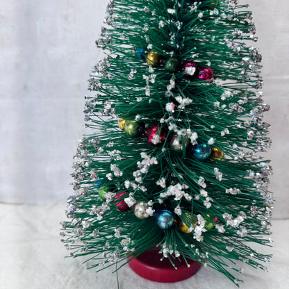 Large Bottle Brush Tree Mini Ornament Garland Vintage #2059