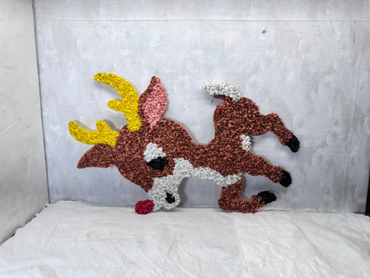 Rudolph Reindeer Popcorn Sign Vintage #1953