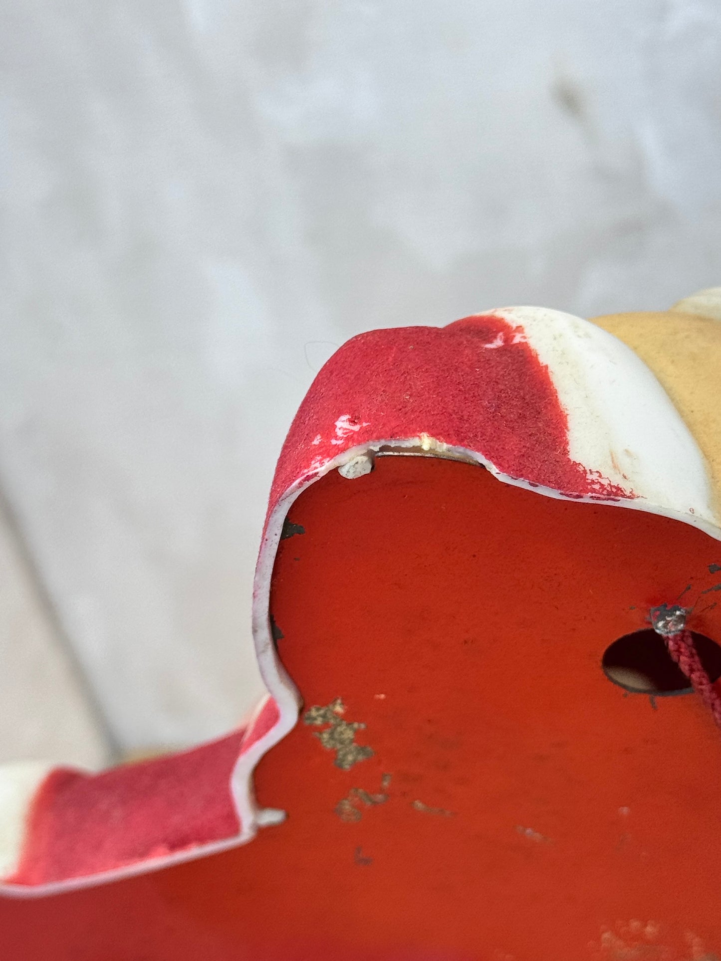 Red Flocked Santa Blow Mold Vintage #1673