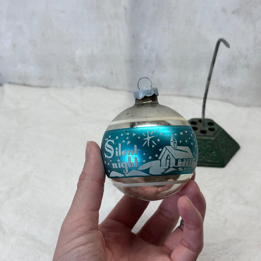 Silent Night Glass Ornament Vintage #2137
