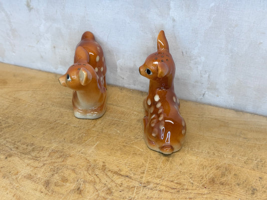 Japan Fawn Deer Salt & Pepper Shakers Vintage #1680