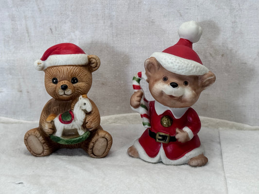 HOMCO Christmas Teddy Bear Figurines Vintage #1988
