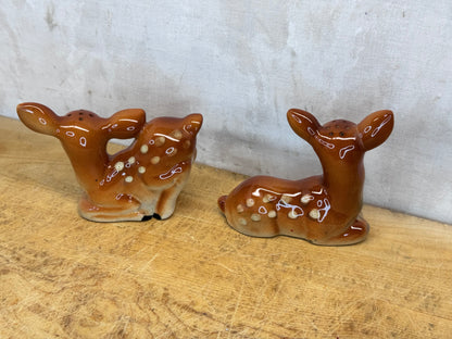 Japan Fawn Deer Salt & Pepper Shakers Vintage #1680