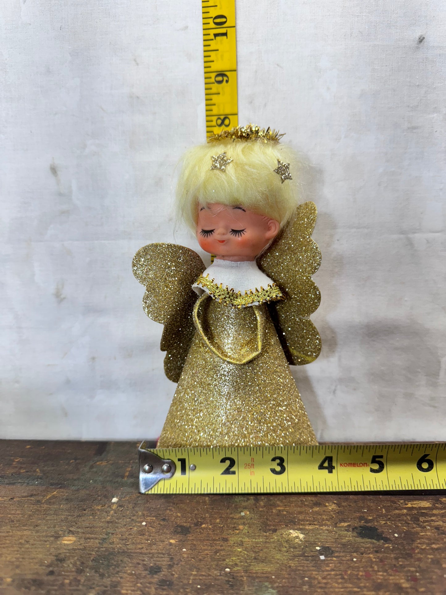 Japan Cardboard Glitter Angel Vintage Tree Topper #2080