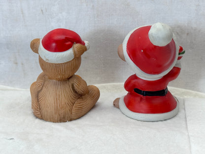 HOMCO Christmas Teddy Bear Figurines Vintage #1988