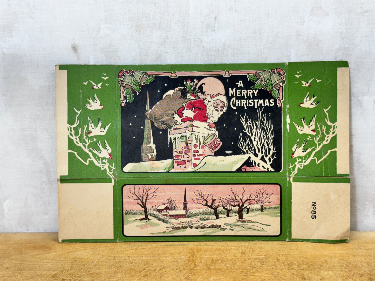 Vintage Merry Christmas Empty Candy Box NOS #1722