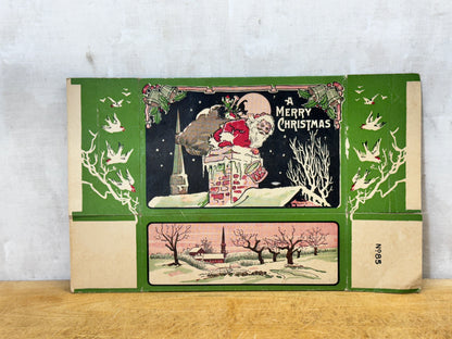 Vintage Merry Christmas Empty Candy Box NOS #1722