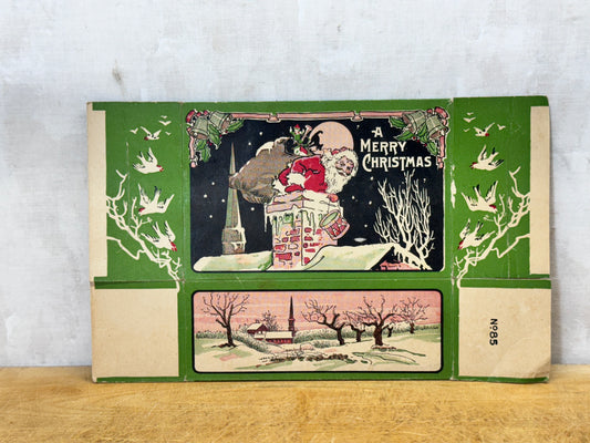 Vintage Merry Christmas Empty Candy Box NOS #1722