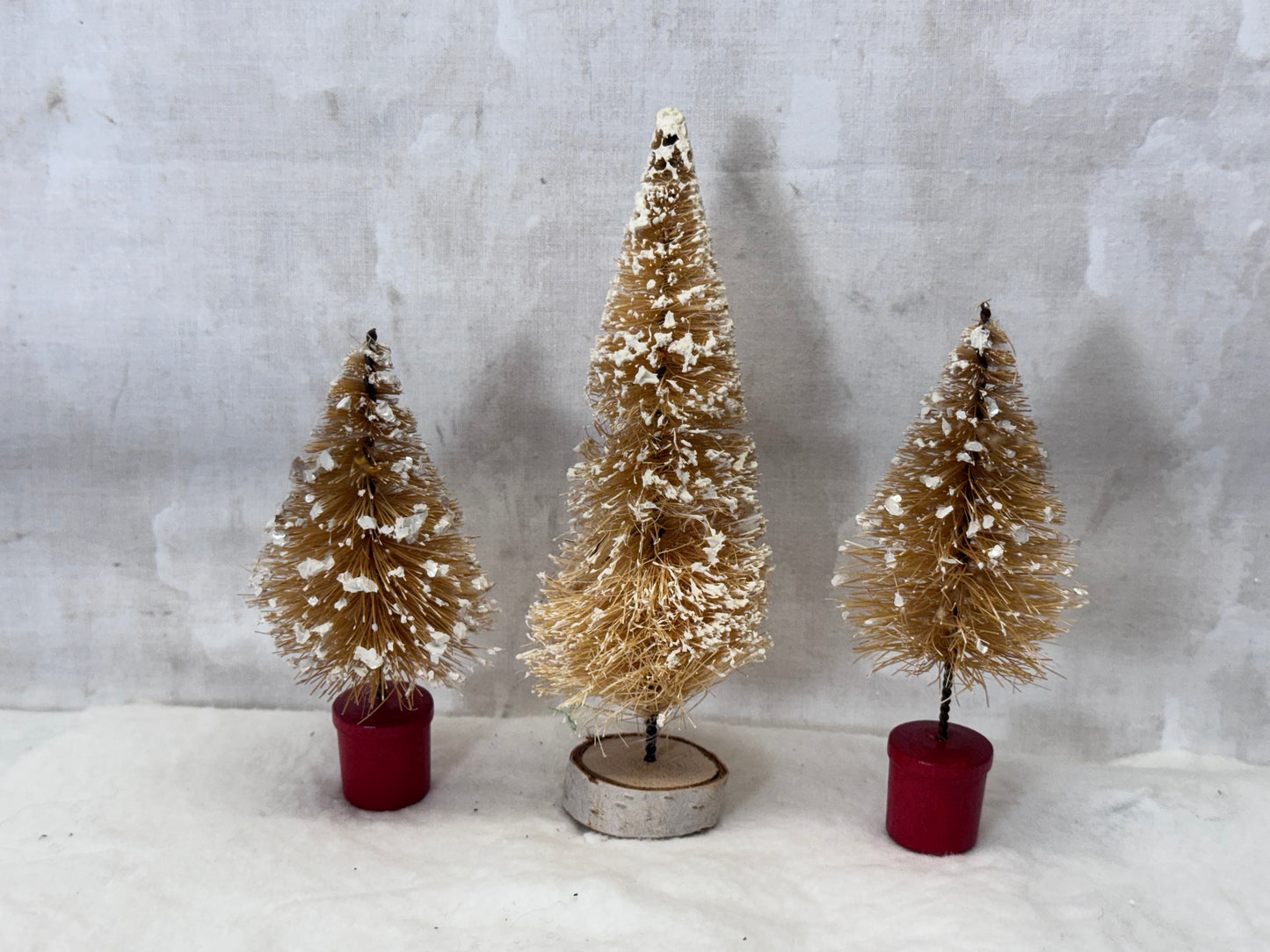 Three Bottle Brush Christmas Trees Vintage #1934