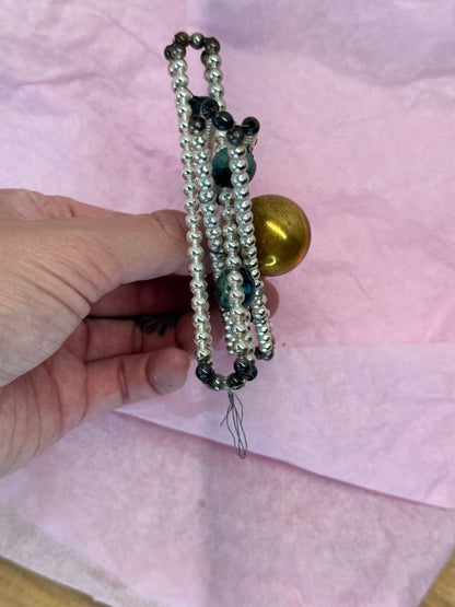Mercury Glass Bead Victorian Ornament #1672