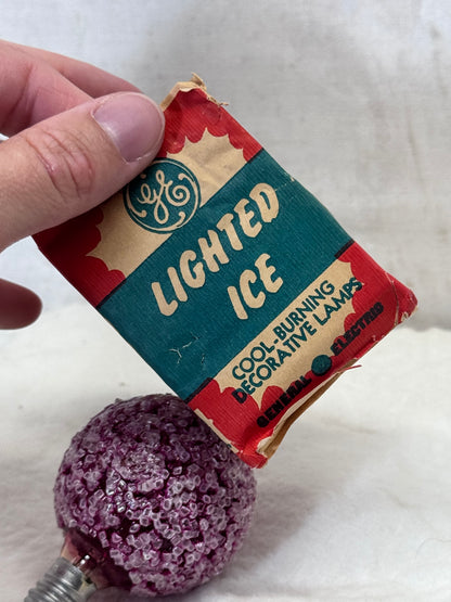 Purple Lighted Ice Lightbulb Vintage D30 120 Volt NOS #1876