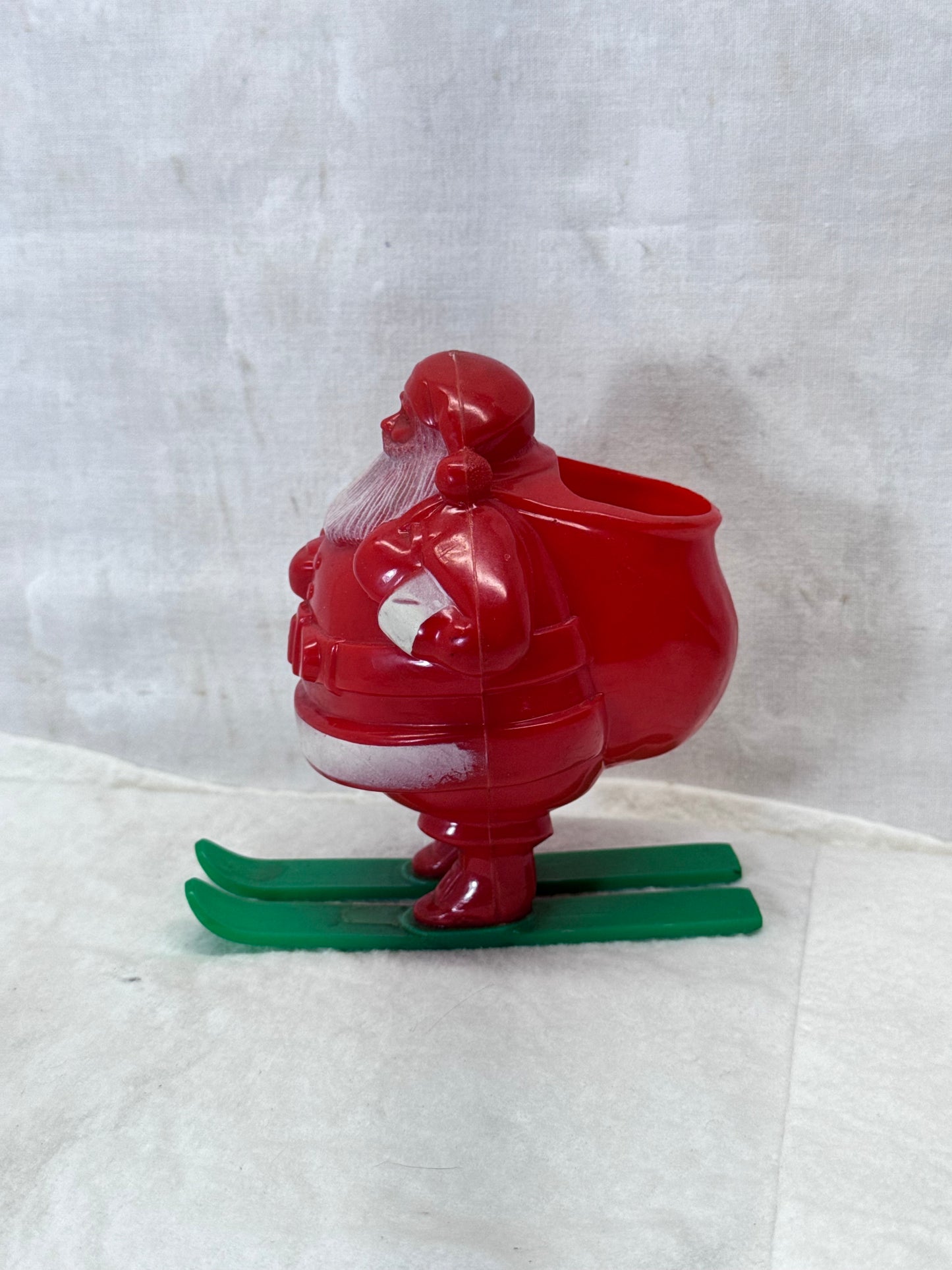 Vintage Rosbro Santa Skiing Candy Container #1977