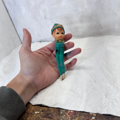 Japan Green Knee Hugger Elf Vintage Ornament #2098