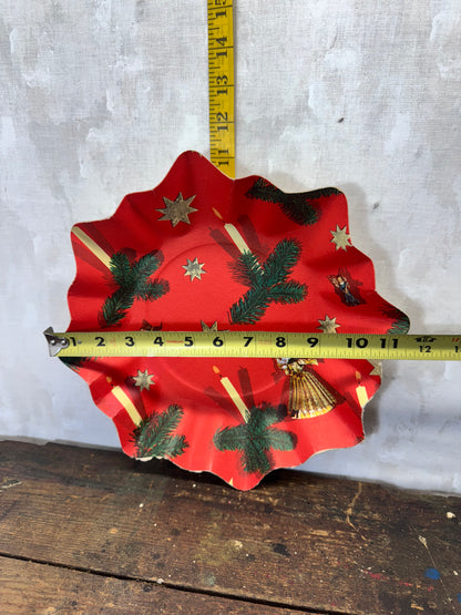 Heavy Cardboard Christmas Bowl Vtg #1741