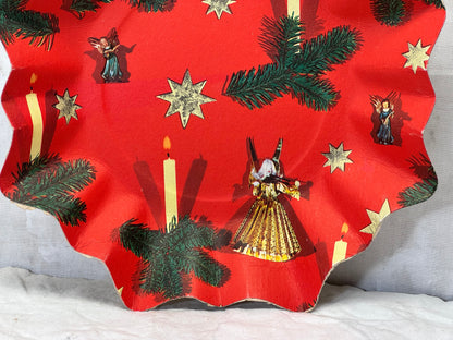 Heavy Cardboard Christmas Bowl Vtg #1741